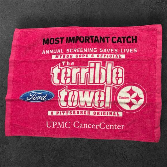 Pittsburgh Steelers Original Pink Terrible Towel Myron Cope's Official NFL Ford - Picture 1 of 2